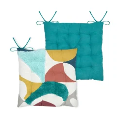 STOF Coussin de chaise carré coton (38x38 cm) Blokken Multicolore Hot