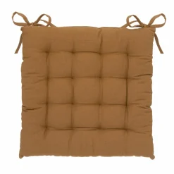 ATMOSPHERA Coussin de chaise carré coton ( 38 x 38 cm) Anjali camel Marron Outlet