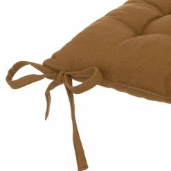 ATMOSPHERA Coussin de chaise carré coton ( 38 x 38 cm) Anjali camel Marron Outlet