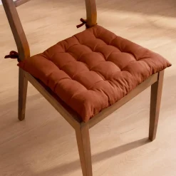 EMINZA Coussin de chaise carré coton (40 x 40 cm) Pixel Terracotta New