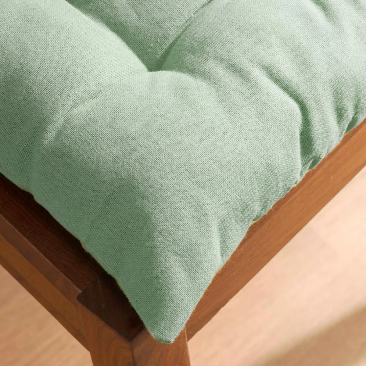 EMINZA Coussin de chaise carré coton (40 x 40 cm) Pixel Vert menthe Best