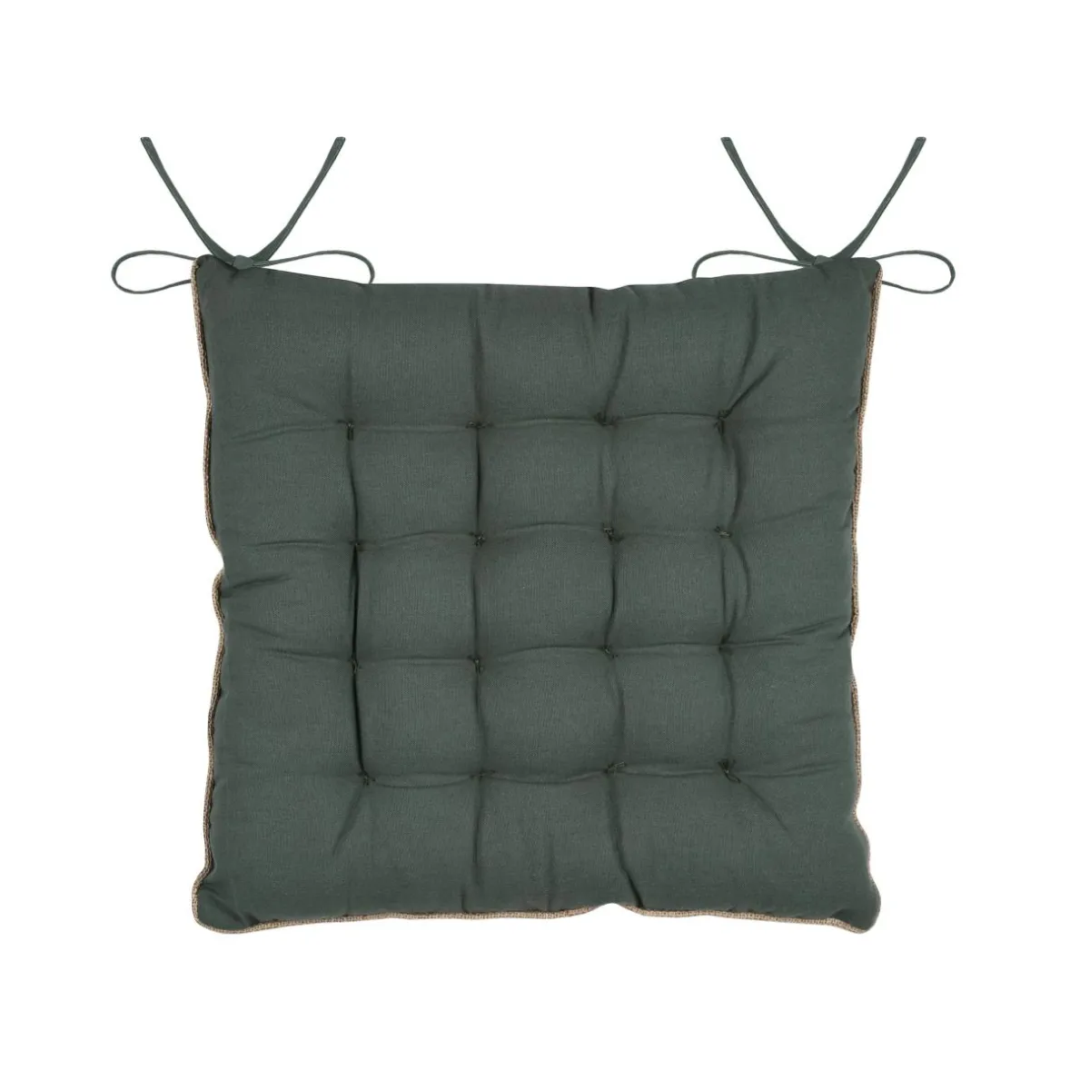 STOF Coussin de chaise carré coton (38 x 38 cm) Botanys Ecru New