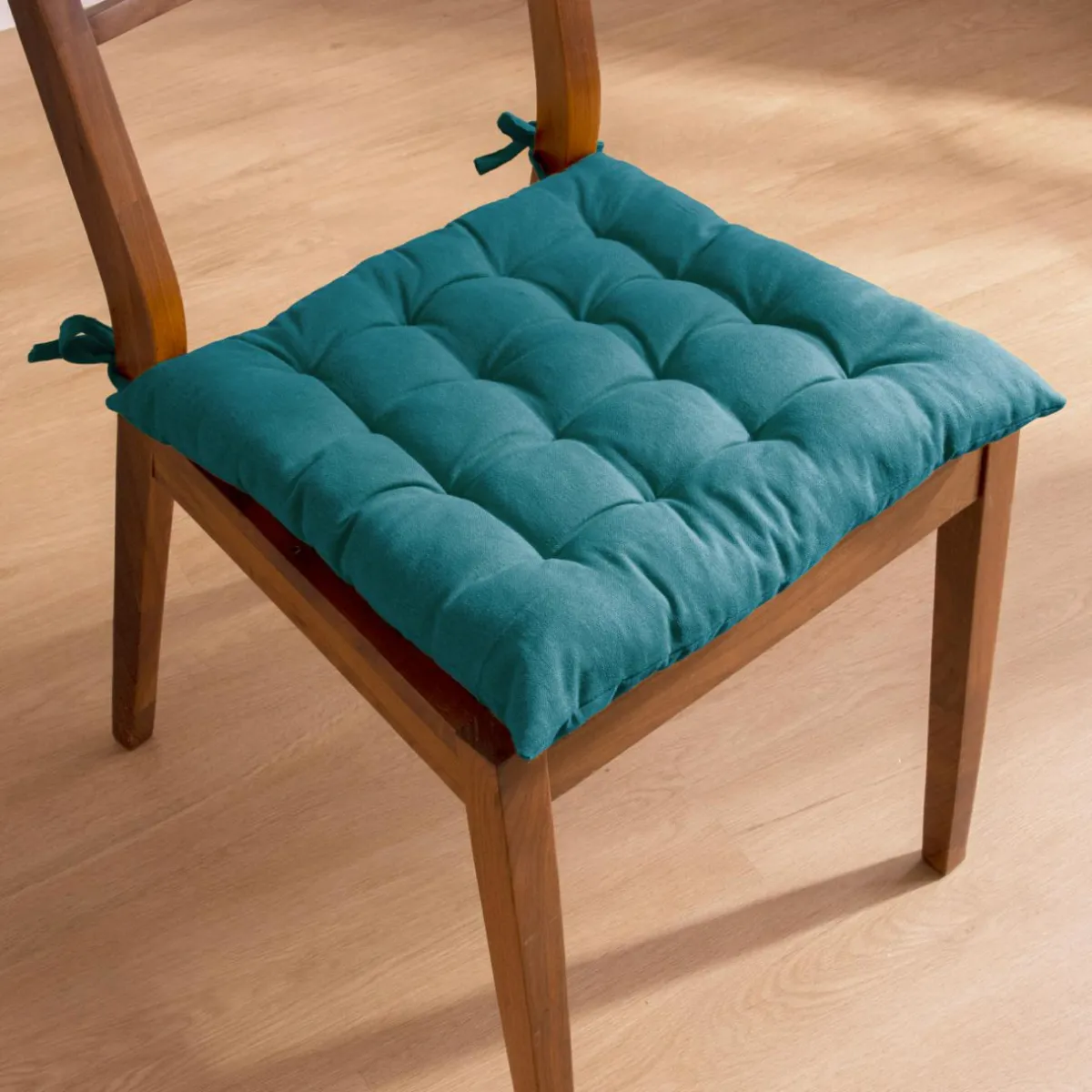 EMINZA Coussin de chaise carré coton (40 x 40 cm) Pixel Bleu canard Online