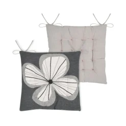 STOF Coussin de chaise carré coton (38 x 38 cm) Tilda Gris
