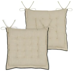 STOF Coussin de chaise carré coton (38 x 38 cm) Helios Ecru Best