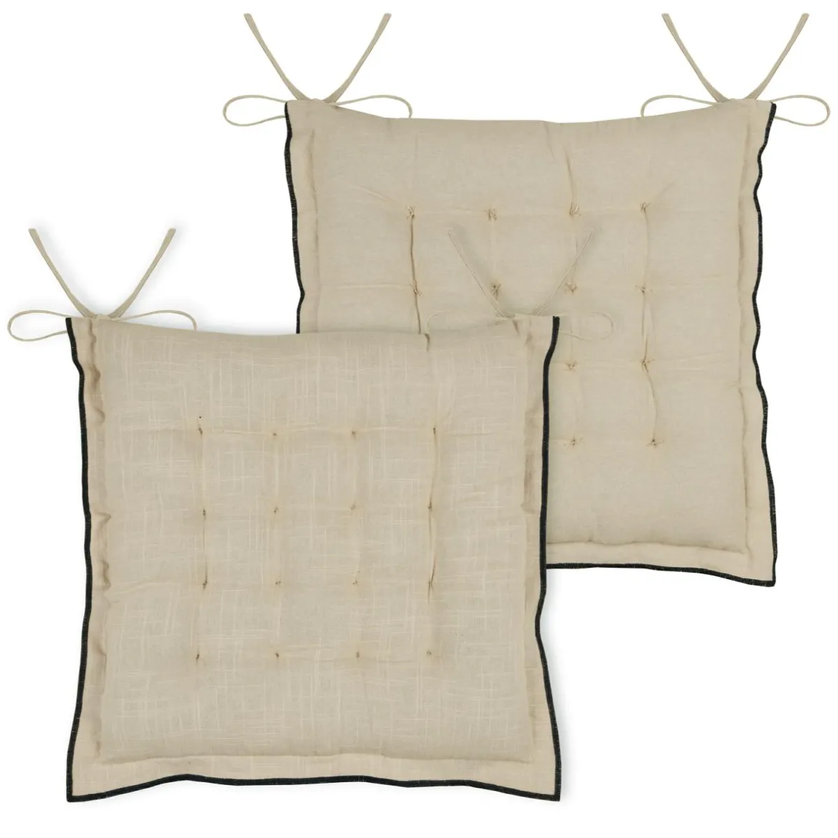 STOF Coussin de chaise carré coton (38 x 38 cm) Helios Ecru Best