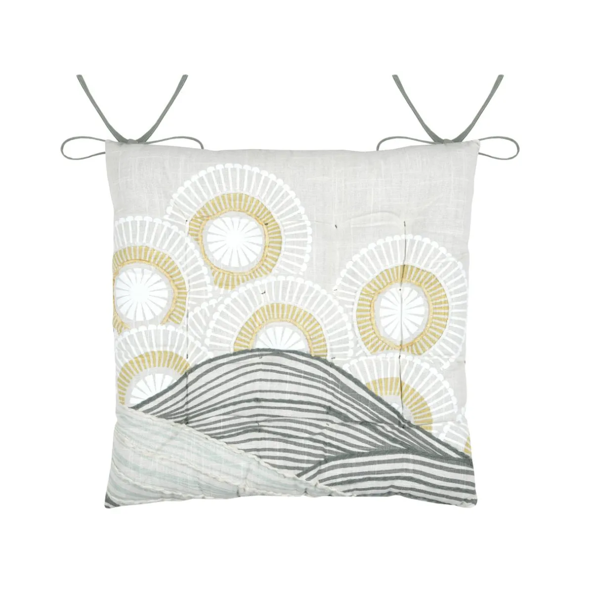 STOF Coussin de chaise carré coton (38 x 38 cm) Yuki Beige