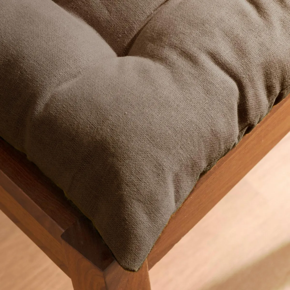 EMINZA Coussin de chaise carré coton (40 x 40 cm) Pixel Taupe