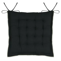 STOF Coussin de chaise carré coton (38 x 38 cm) Helios Noir Outlet
