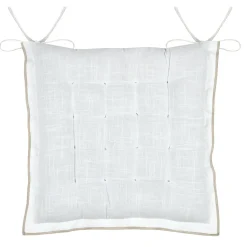 STOF Coussin de chaise carré coton (38 x 38 cm) Helios Blanc New