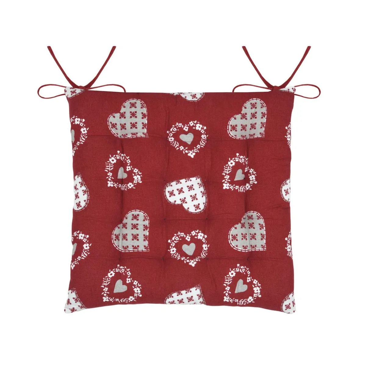 STOF Coussin de chaise carré coton (40 x 40 cm) Ornon Rouge Outlet