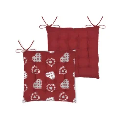 STOF Coussin de chaise carré coton (40 x 40 cm) Ornon Rouge Outlet
