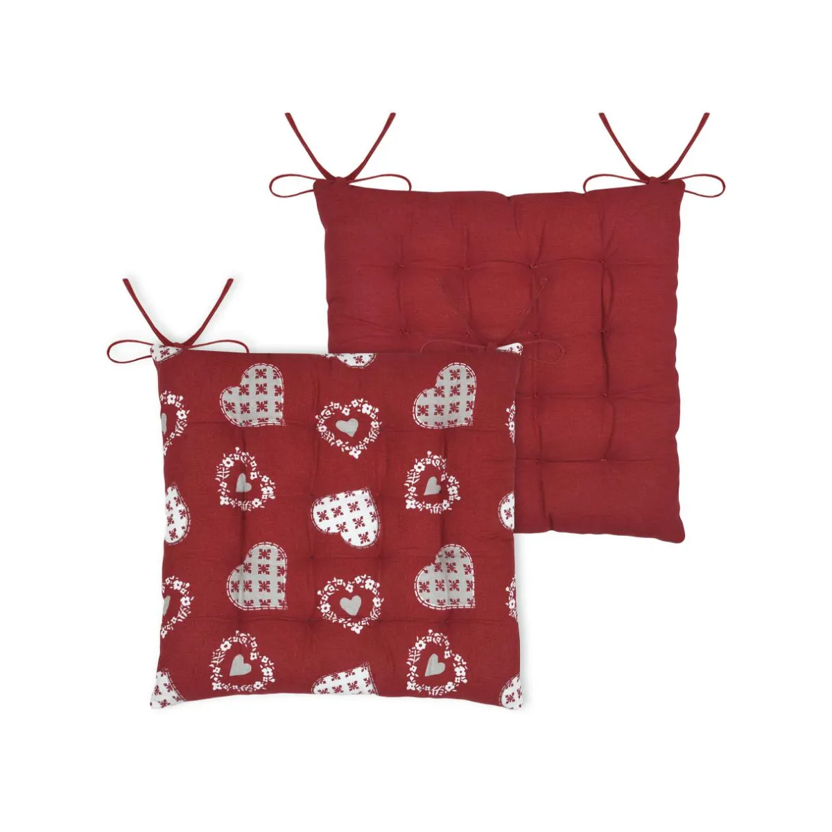 STOF Coussin de chaise carré coton (40 x 40 cm) Ornon Rouge Outlet