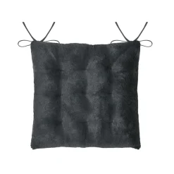 STOF Coussin de chaise carré fausse fourrure (40 x 40 cm) Asgard Gris carbone Gris foncé New