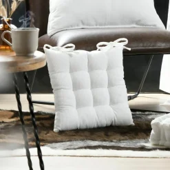 STOF Coussin de chaise carré velours (38 x 38 cm) Dandy Ecru Best