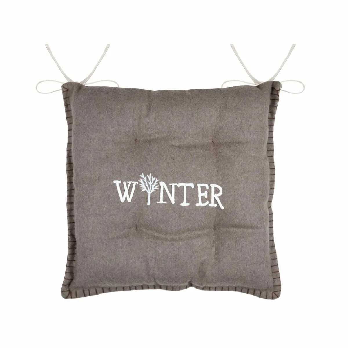 STOF Coussin de chaise carré velours (38 x 38 cm) Landry Taupe Discount