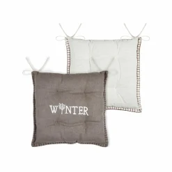 STOF Coussin de chaise carré velours (38 x 38 cm) Landry Taupe Discount