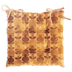 Atmosphera, cru017dateur d'intu017drieur Coussin de chaise carré velours (38 x 38 cm) Luna Jaune ocre