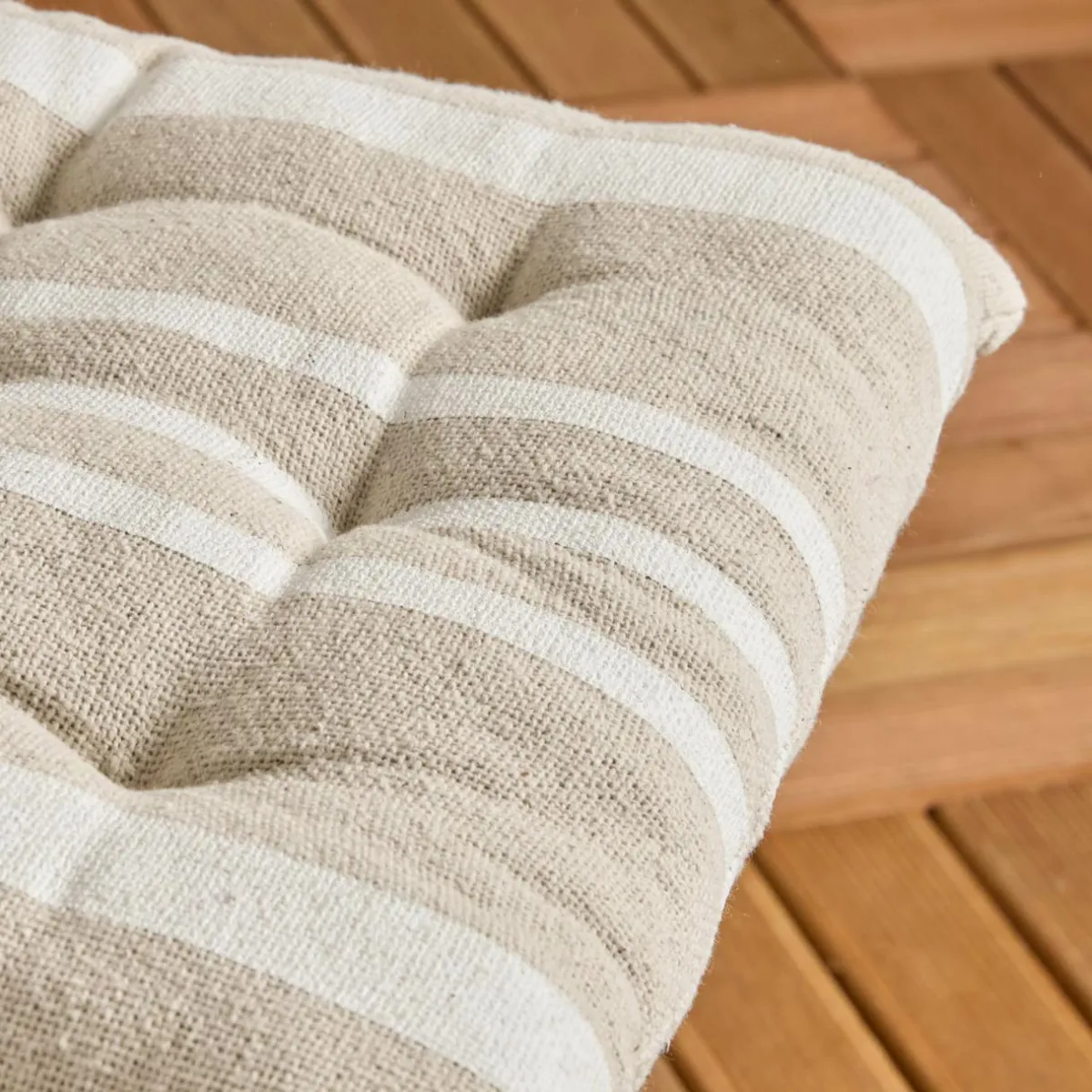 EMINZA Coussin de chaise extérieur carré (38 x 38 cm) Nautira Ecru Hot