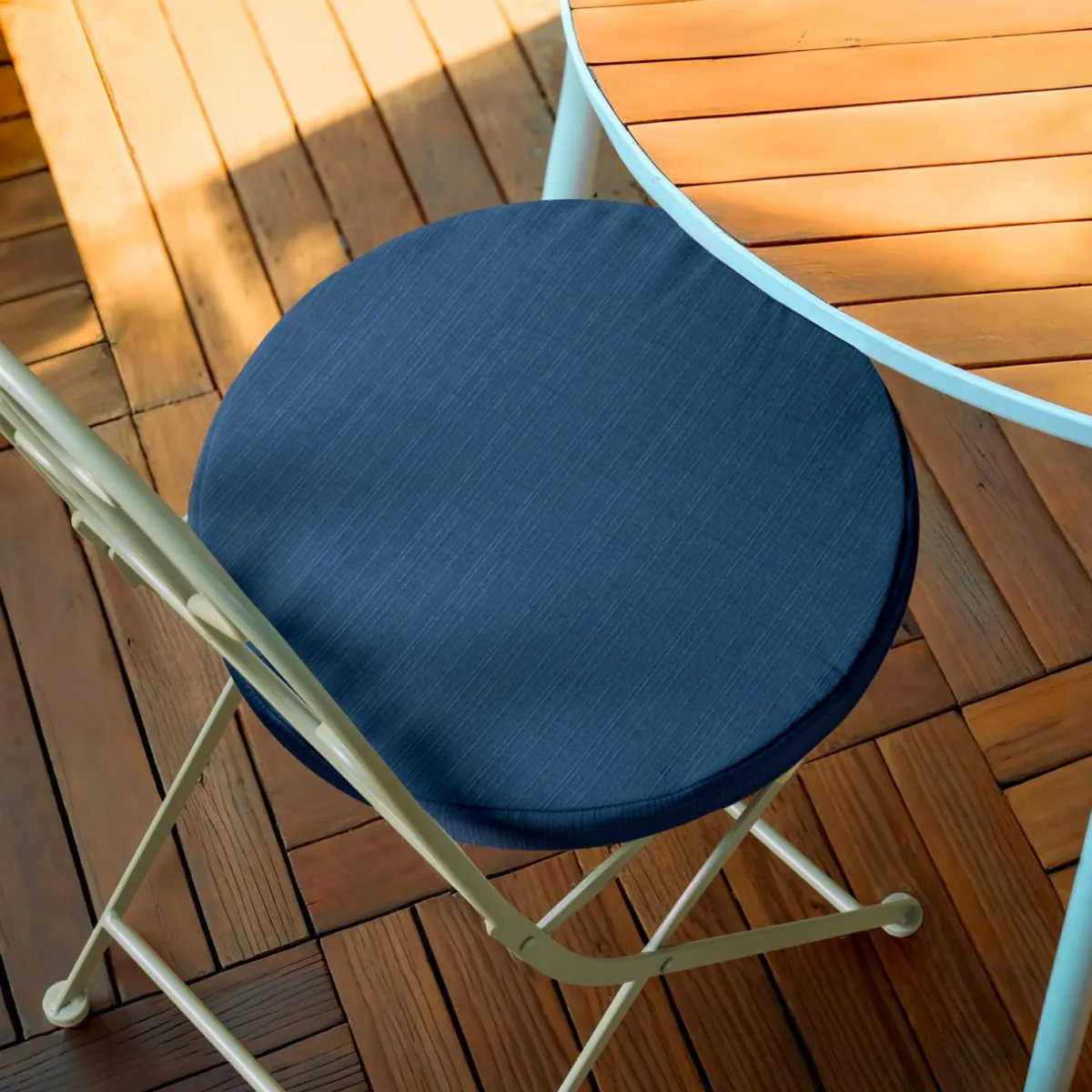 EMINZA Coussin de chaise extérieur rond (40 cm) Sunset Bleu nuit Hot