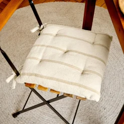 EMINZA Coussin de chaise extérieur toile de coton (40 x 40 cm) Ocealys Beige Outlet