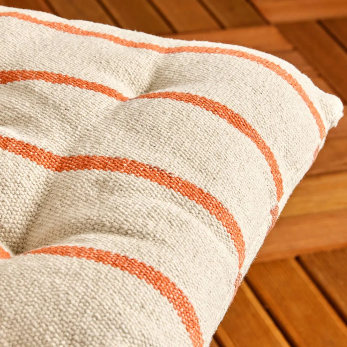 EMINZA Coussin de chaise extérieur toile de coton (40 x 40 cm) Ocealys Corail Orange Sale
