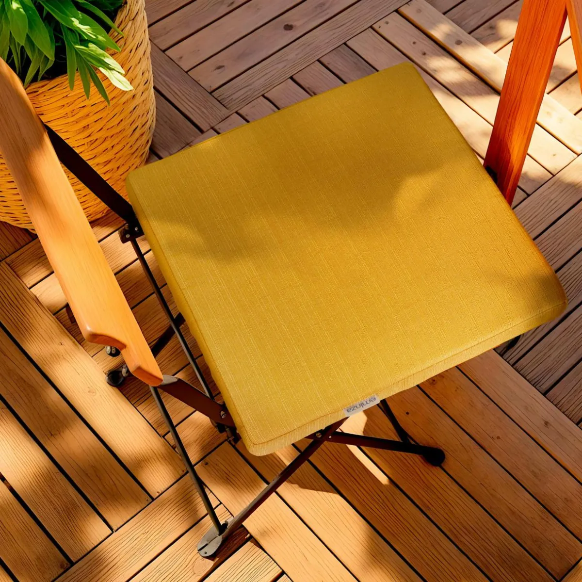 EMINZA Coussin de chaise extérieur carré (40 x 40 cm) Sunset Jaune moutarde Sale