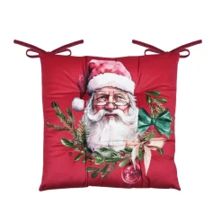 STOF Coussin de chaise Noël carré velours (38 x 38 cm) Harold Rouge Hot