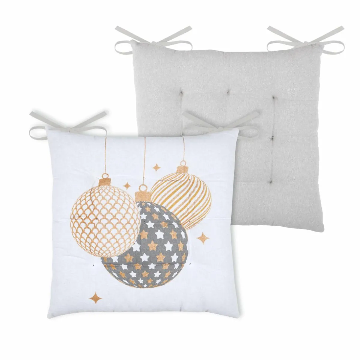 STOF Coussin de chaise Noël carré (38 x 38 cm) Sibérie Blanc Outlet