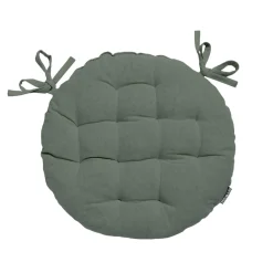 EMINZA Coussin de chaise rond coton (40 cm) Pixel Vert kaki New