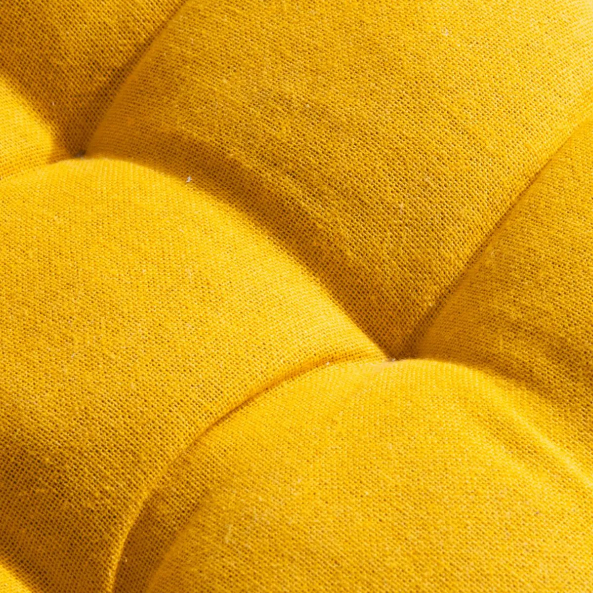EMINZA Coussin de chaise rond coton (40 cm) Pixel Jaune moutarde Sale