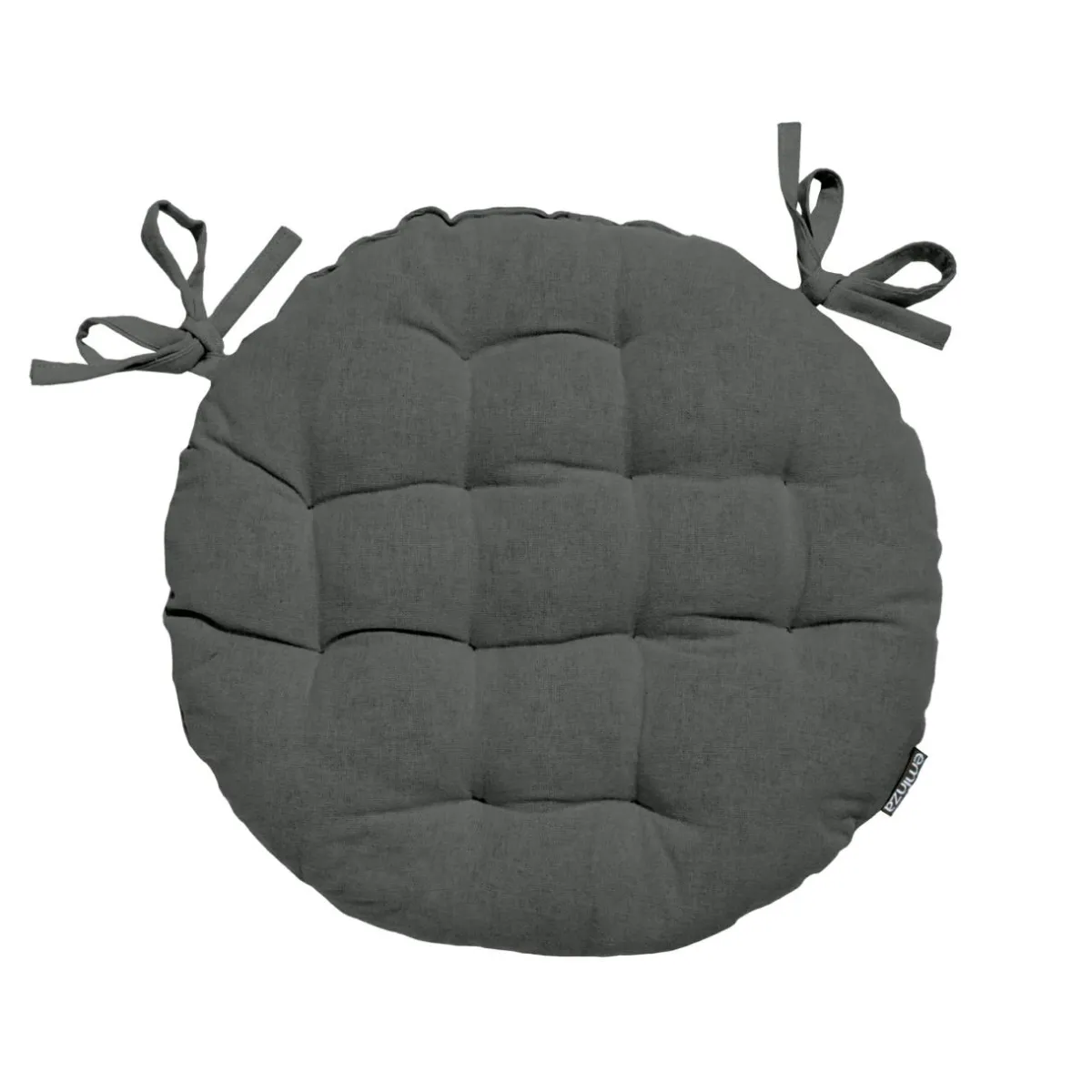 EMINZA Coussin de chaise rond coton (40 cm) Pixel Gris Anthracite New