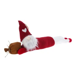 KOOPMAN Coussin de Noël bas de porte (82 x 20 cm) Lutin pantalon Blanc Rouge Discount