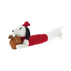 KOOPMAN Coussin de Noël bas de porte (82 x 20 cm) Nano chien Blanc Clearance