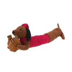 KOOPMAN Coussin de Noël bas de porte (82 x 20 cm) Nano chien Marron Discount
