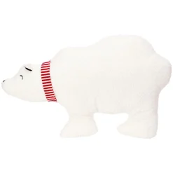 KOOPMAN Coussin de Noël bouclette (65 x 37 cm) Ours polaire Blanc Online