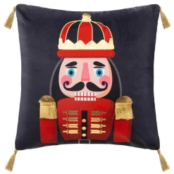 Feeric Lights & Christmas Coussin de Noël carré (40 cm) Casse-noisette Bleu marine Outlet