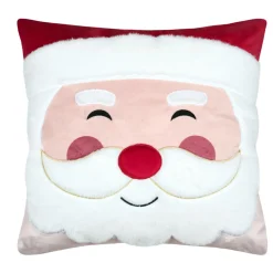 STOF Coussin de Noël carré (45 x 45 cm) Hohoho Joyeux Noël Rouge Sale