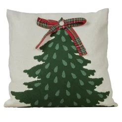 KAEMINGK Coussin de Noël carré coton (45 x 45 cm) Sapin Tartan Rouge Vert Discount