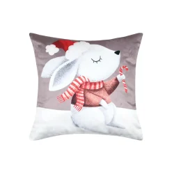 STOF Coussin de Noël carré velours (40 x 40 cm) Lucien Taupe Sale