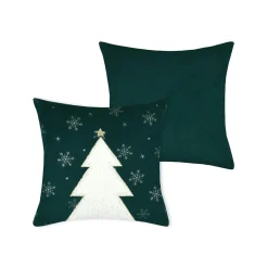 STOF Coussin de Noël carré velours (45 x 45 cm) Harold sapin Vert