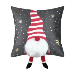 STOF Coussin de Noël carré velours (40 x 40 cm) Edgard lutin Gris Sale