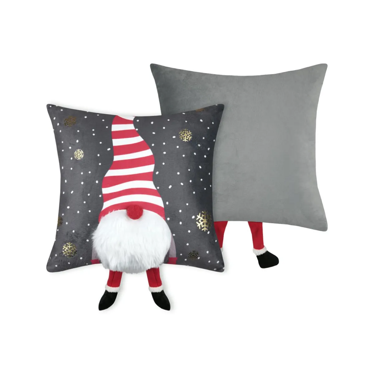 STOF Coussin de Noël carré velours (40 x 40 cm) Edgard lutin Gris Sale