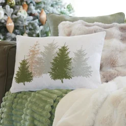 KAEMINGK Coussin de Noël rectangulaire (30 x 50 cm) Forêt de sapins Gris Hot