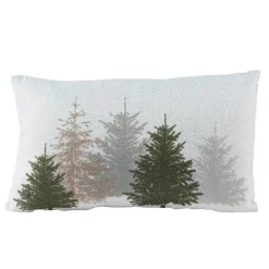 KAEMINGK Coussin de Noël rectangulaire (30 x 50 cm) Forêt de sapins Gris Hot