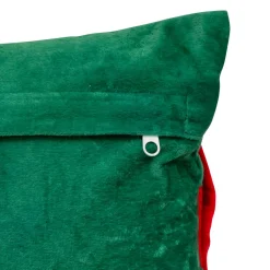 JJA Coussin de Noël rectangulaire (30 x 50 cm) Nœud en velours Rouge et Vert Outlet