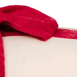 JJA Coussin de Noël rectangulaire (50 x 30 cm) Nœud en velours Rouge et écru Ecru Discount