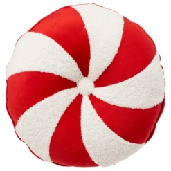 FEERIC LIGHTS Coussin de Noël rond (D40 cm) Bonbon et blanc Rouge Clearance