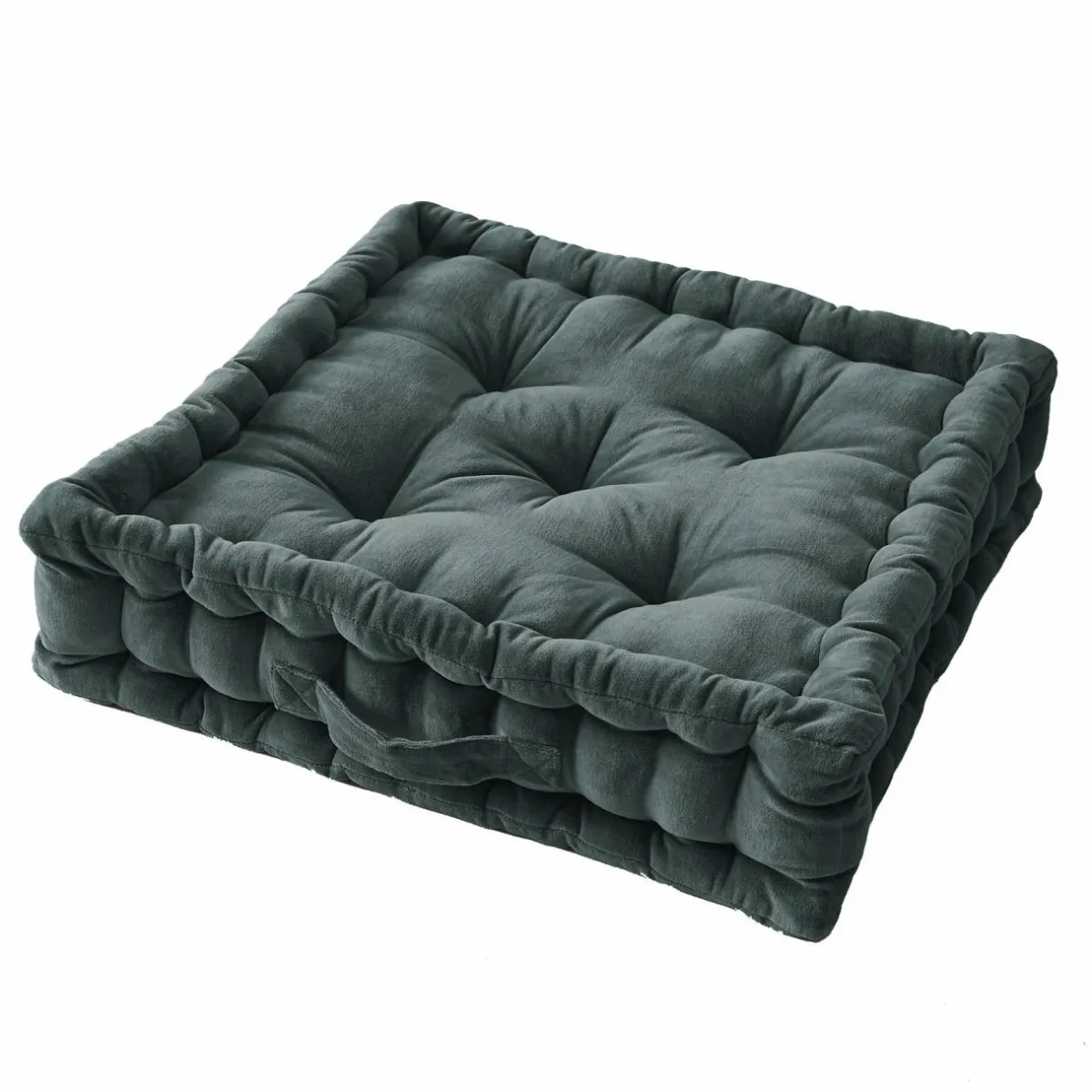 EMINZA Coussin de sol carré velours de coton (50 x 50 cm) Victor Gris ardoise Sale
