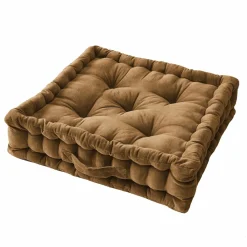 EMINZA Coussin de sol carré velours de coton (50 x 50 cm) Victor Camel Sale